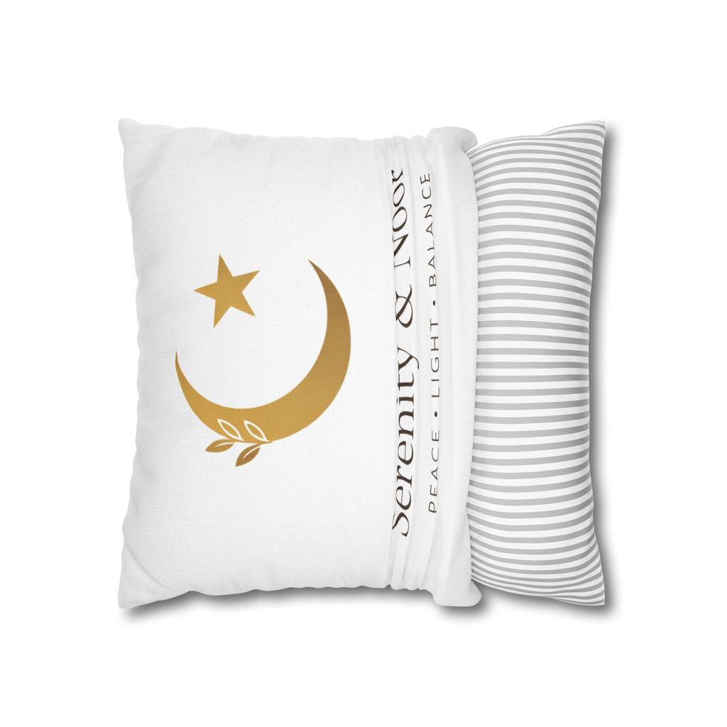 Serenity & Noor Gold Crescent Decorative Pillowcase — Peace, Light & Balance